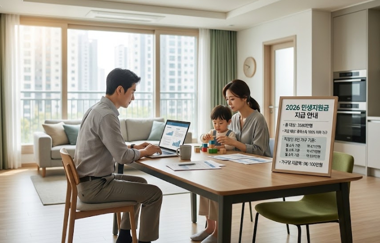 2026 민생지원금 3580만명 대상 직장인 3인 가구 지급액 및 기준 확인