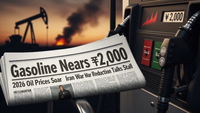 휘발유 2000원 육박(2026 기름값, 이란전쟁, 유류세 인하)